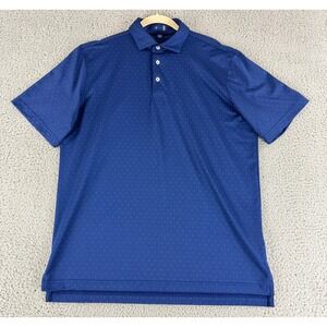 Stitch Golf Polo Shirt Mens M/L Blue‎ Micro Dot Performance Stretch 231SA0108